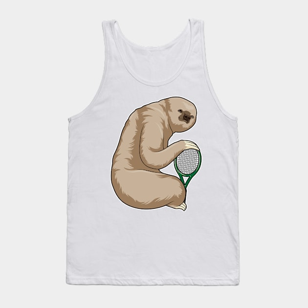 Sloth at Tennis with Tennis racket Tank Top by Markus Schnabel